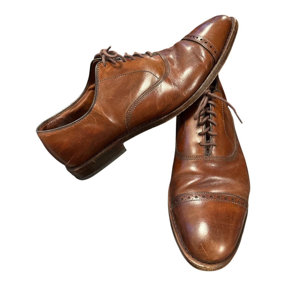 Allen Edmonds Fifth Avenue Mens 11 D Brown Leather Cap Toe Oxford 5737